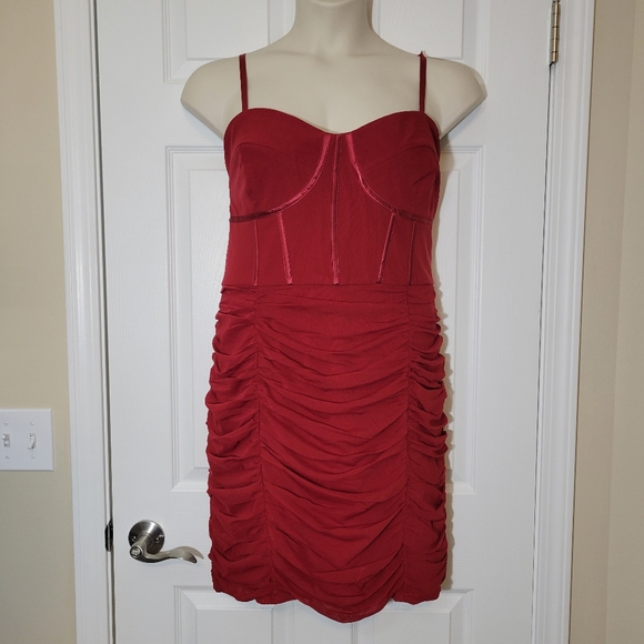 City Chic Girly Mesh Dress Love Red Plus 20 NWT - Picture 6 of 10